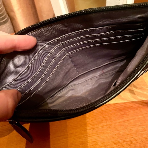 COACH black and white canvas and leather clutch or wristlet - Picture 12 of 16